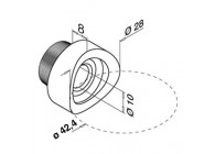 Entretoise pour fixation sur verre,