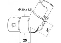 Raccord orientable (25°-55°) horiz. 30 mm,