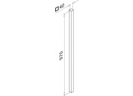 Tube carré squareline 40x40mm L=970mm