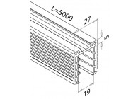 205127-050-19~~Rubber profiel 5m voor glas U-profiel buis Ø48,3mm