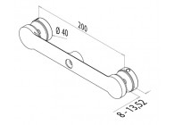 Adaptateur à verre - spider 2 bras Ø40mm