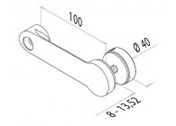 Adaptateur à verre - spider 1 bras Ø40mm