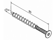 Vis p/ aggloméré à tête fraisée 6 pans creux ,