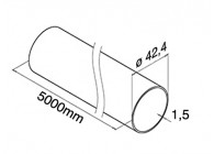 Tube Ø 42,4 mm x 1,5 mm - 500 cm