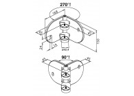 support de poteau modèle 555, angle variable,