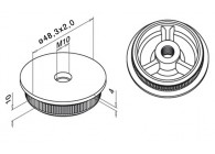 embout à frapper plat, pour tube Ø 48,3x2mm -