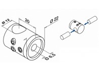 130831-000-12~~VERBINDINGS STAFHOUDER VOOR 12MM STAF,