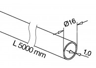 141900-016-50-12~~Buis en staf  16mm - 5m !!!!!!!