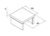 136734-040-12~~VLAKKE EINDKAP V. GLAS U-PROFIELB. VIERK. 40X40MM,