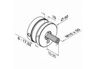 130747-010-12~~GLAS ADAPTER, Ø 50MM, VLAKKE AANSLUITING,