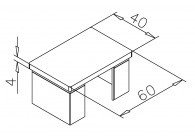 136734-640-12~~VLAKKE EINDKAP VOOR VIERKANT GLAS U-PROFIELBUIS