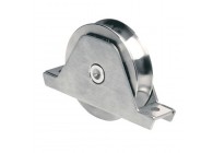 338I-120~~INBOUW WIEL 2 ROULEMENTEN MONTAGESTEUN U-GROEF INOX