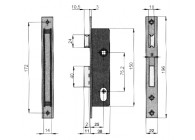 SERRURE ENCASTRABLE GALVANISEE AVEC 3 CLES EN CROIX