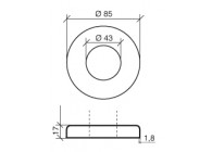 IN442002~~AFDEKPLAAT VOOR BUIS 42.4 MM