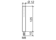 SUPPORT DE MAIN COURANTE ROND 12 MM AVEC FILETAGE M8