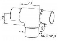 130307-248-12~~T-FITTING VOOR BUIS Ø 48,3X2,0MM,