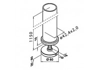 Poteau de balustrade modéle 564, H: 1150 mm,