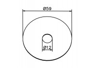 205081~~NYLON ONDERLEG SCHIJF DIAM. 59MM, DIKTE 1MM, VPE 20 STUKS