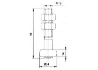 DEVIATEUR EN ACIER AVEC ROULEAU  34 MM