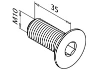 Vis TFHC  - M10 x 35 - inox 304