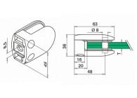 102800-000-17~~Glasklem, model 28, excl. rubberset