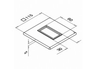 Cache-embase pour poteau rectangulaire  60x30mm