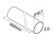 130900-060-50-12~~BUIS  60.3 X 2 - LENGTE 5M !!!!!!!