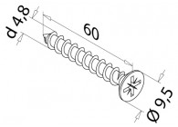 Vis auto-foreuse tête fraisée Ø9,5mm QS-504