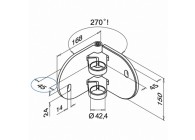 Support dangle p/ poteau Ø 42,4 - mod. 555