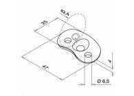 141820-042-12~~Handrailinghouder,90°,voor MOD 0305,D42,4mm