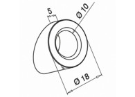 Douille 35° p/ câble 3,2-4mm, fixation sur plat