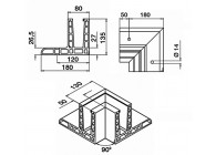 168521-01-18~~90° verbinder, Easy Glass Max F, topmontage,