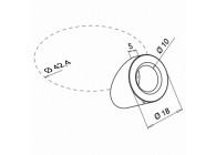 Douille 35° p/ câble 3,2-4mm, fixat° s/ tube 42,4