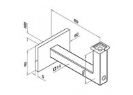 134111-000-12~~HANDRELINGSTEUN VOOR BUIS, VLAK, SQUARELINE, M8