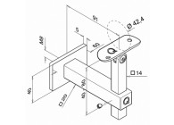 134145-042-12~~ARMRELINGSTEUN VARI. SQUARELINE, VOOR WANDBEVEST.,