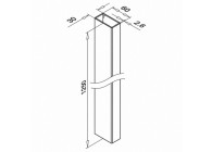 Tube 60 x 30 x 2,6mm, H=1250mm