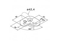 131802-042~~RELING HOUDER VOOR BUIS Ø 42,4MM, 90°