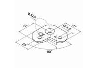 131802-042~~RELING HOUDER VOOR BUIS Ø 42,4MM, 90°