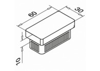 145728-063-12~~voor buis 60x30x2,6mm, RVS316 geborsteld