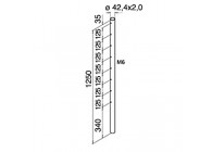 Poteau Ø42,4/2 mm, pré-percé M6 un côté,
