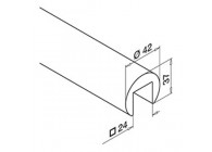 Main-courante fond de gorge en bois Ø 42mm  250 CM