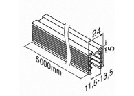 205124-050-11~~L=5000MM RUBBER PROFIEL VOOR GLAS U-PROFIELBUIS