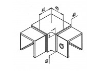 136343-040-12~~90° VERB. HORIZ. VOOR GLAS U-PROFIELBUIS VIERKANT,