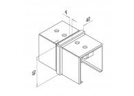 136794-040-12~~VERBINDER V. GLAS U-PROFIELB. VIERK., 40X40MM,