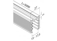 205127-050-15~~Rubber profiel 5m voor glas U-profiel buis Ø48,3mm