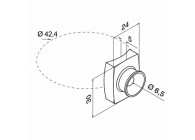 140785-042-12~~voor buis Ø42,4mm, RVS316 geborsteld VPE 4 STUKS