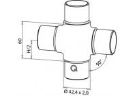 130309-242-12~~Kruisverbinding voor buis Ø 42,4x2,0mm