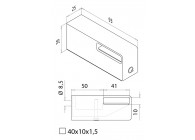 Square-Line - Support mural de m-c 40 x 10mm