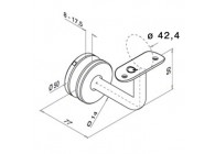 Support de main-courante Ø42,4 mm,