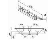 168017-18~~Drainageprofiel  t.b.v. Easy Glass Slim Top Mount VPE 8 ST